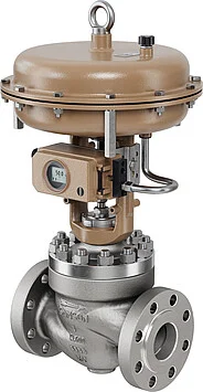 Imagem de uma válvula com plataforma modular produzida pela SAMSON, modelo 251GR.